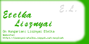 etelka lisznyai business card